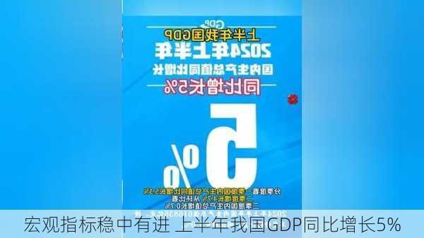 宏观指标稳中有进 上半年我国GDP同比增长5%