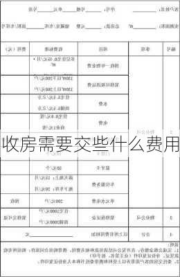 收房需要交些什么费用