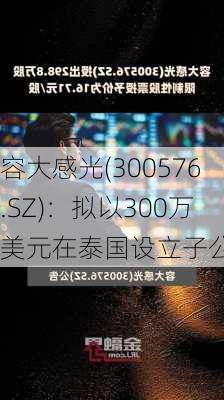 容大感光(300576.SZ)：拟以300万美元在泰国设立子公司