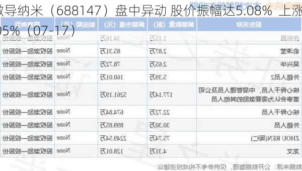 微导纳米（688147）盘中异动 股价振幅达5.08%  上涨7.05%（07-17）