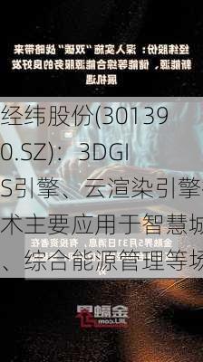 经纬股份(301390.SZ)：3DGIS引擎、云渲染引擎技术主要应用于智慧城市、综合能源管理等场景