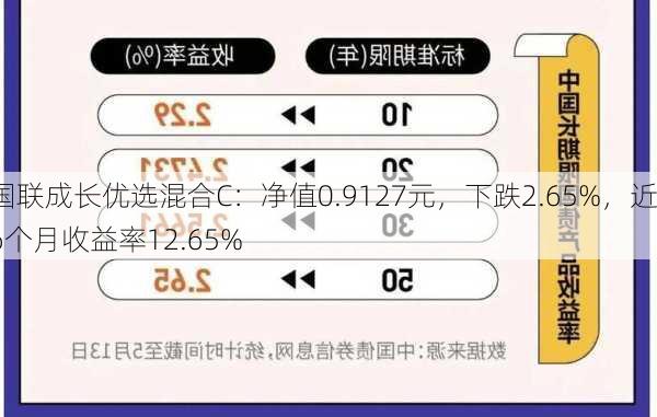 国联成长优选混合C：净值0.9127元，下跌2.65%，近6个月收益率12.65%