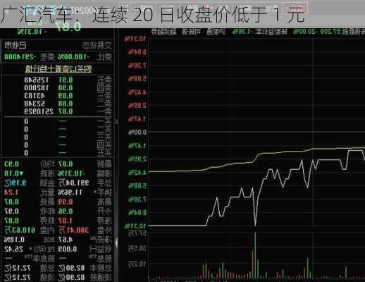 广汇汽车：连续 20 日收盘价低于 1 元