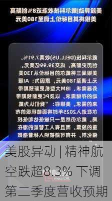 美股异动 | 精神航空跌超8.3% 下调第二季度营收预期