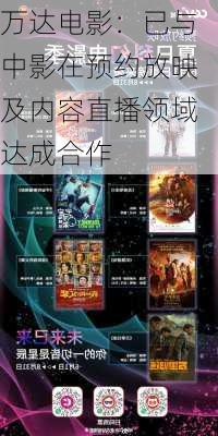 万达电影：已与中影在预约放映及内容直播领域达成合作