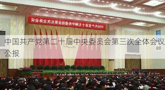 中国共产党第二十届中央委员会第三次全体会议公报