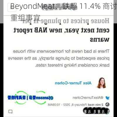 BeyondMeat：跌超 11.4% 商讨重组事宜