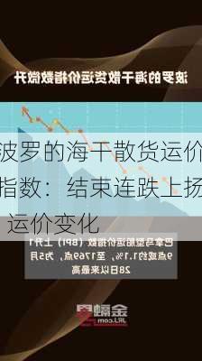 波罗的海干散货运价指数：结束连跌上扬  运价变化