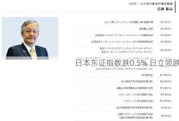 日本东证指数跌0.5% 日立领跌