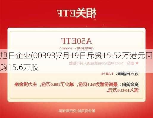 旭日企业(00393)7月19日斥资15.52万港元回购15.6万股