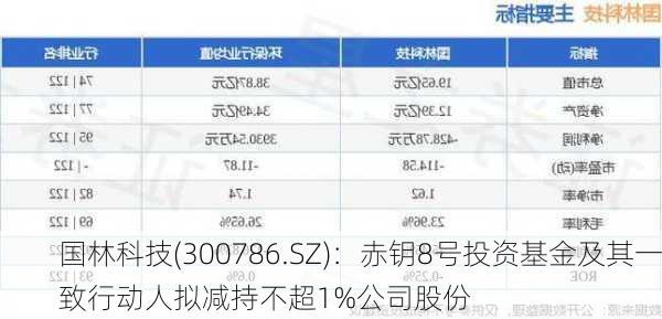 国林科技(300786.SZ)：赤钥8号投资基金及其一致行动人拟减持不超1%公司股份