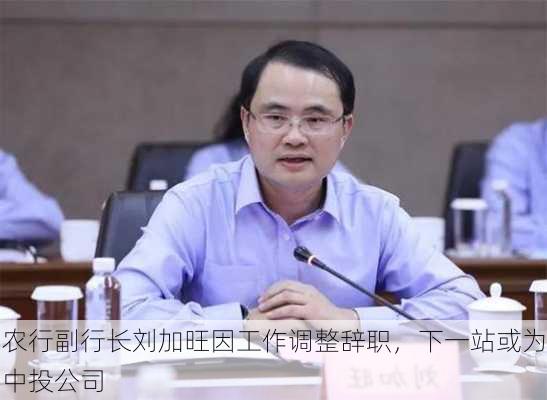 农行副行长刘加旺因工作调整辞职，下一站或为中投公司