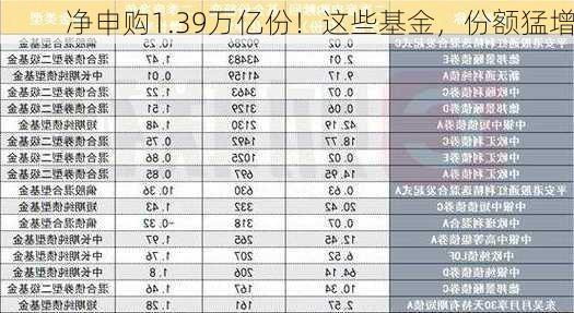 净申购1.39万亿份！这些基金，份额猛增