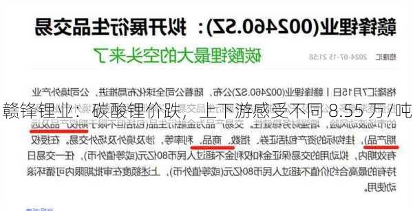 赣锋锂业：碳酸锂价跌，上下游感受不同 8.55 万/吨