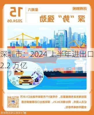 深圳市：2024 上半年进出口 2.2 万亿