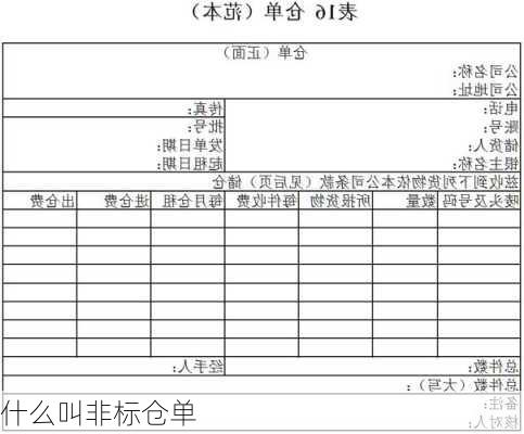 什么叫非标仓单