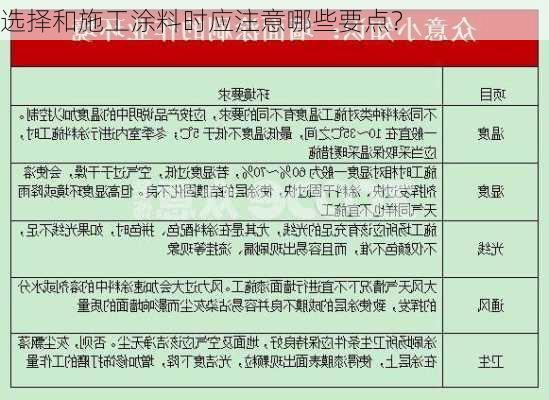 选择和施工涂料时应注意哪些要点？