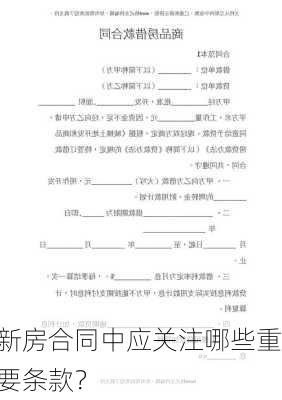 新房合同中应关注哪些重要条款？