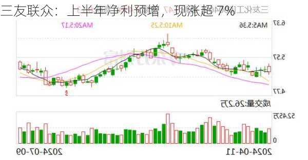 三友联众：上半年净利预增，现涨超 7%