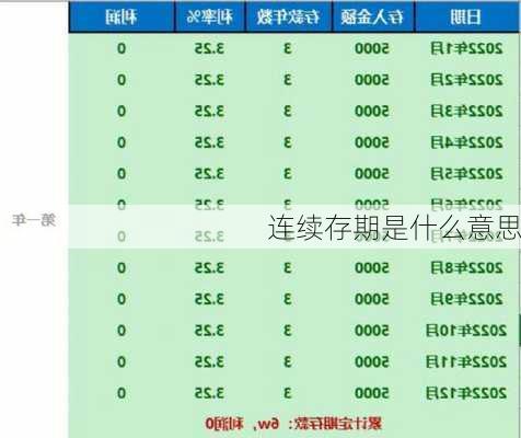 连续存期是什么意思