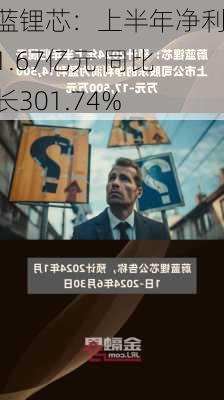 蔚蓝锂芯：上半年净利润1.67亿元 同比增长301.74%