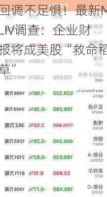 回调不足惧！最新MLIV调查：企业财报将成美股“救命稻草”