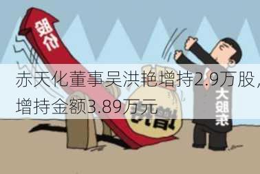 赤天化董事吴洪艳增持2.9万股，增持金额3.89万元