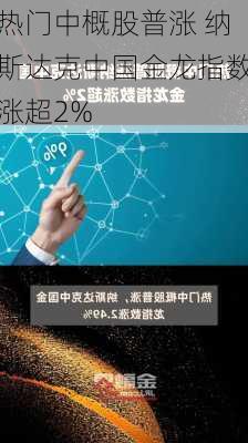 热门中概股普涨 纳斯达克中国金龙指数涨超2%