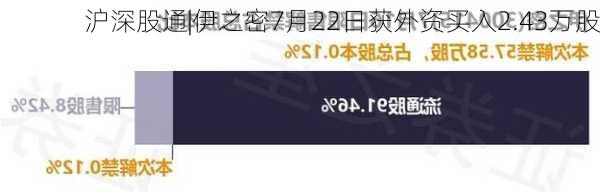 沪深股通|伊之密7月22日获外资买入2.43万股