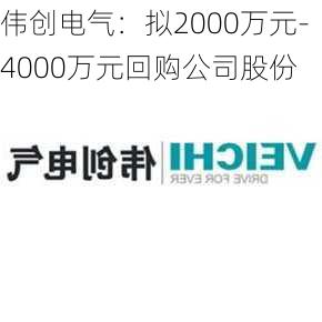 伟创电气：拟2000万元-4000万元回购公司股份