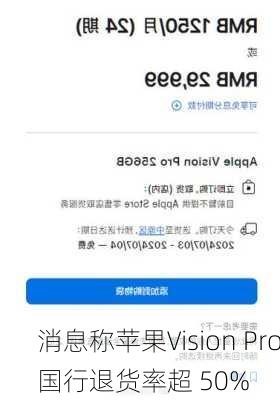 消息称苹果Vision Pro国行退货率超 50%