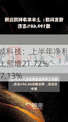 珠城科技：上半年净利同比预增21.72%―47.13%