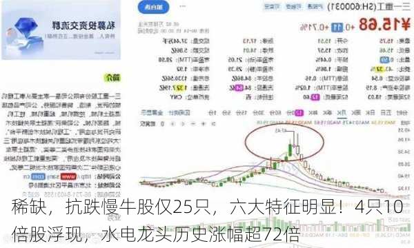 稀缺，抗跌慢牛股仅25只，六大特征明显！4只10倍股浮现，水电龙头历史涨幅超72倍