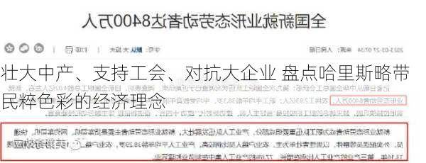 壮大中产、支持工会、对抗大企业 盘点哈里斯略带民粹色彩的经济理念