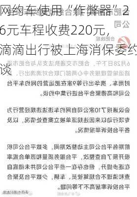 网约车使用“作弊器”26元车程收费220元，滴滴出行被上海消保委约谈