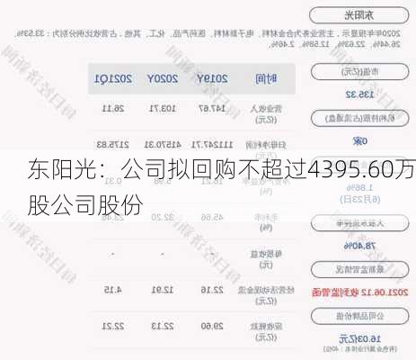 东阳光：公司拟回购不超过4395.60万股公司股份