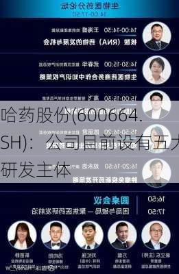 哈药股份(600664.SH)：公司目前设有五大研发主体