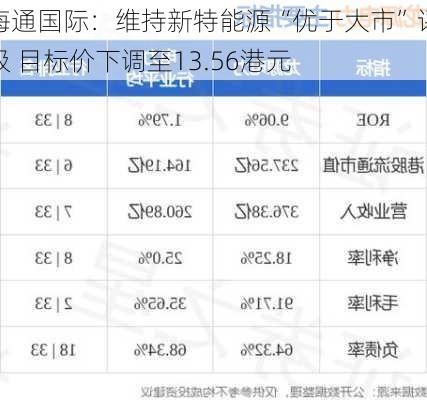 海通国际：维持新特能源“优于大市”评级 目标价下调至13.56港元