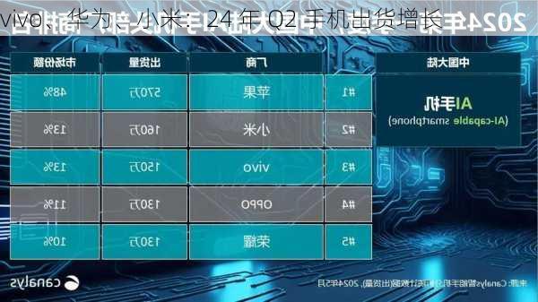 vivo、华为、小米：24 年 Q2 手机出货增长