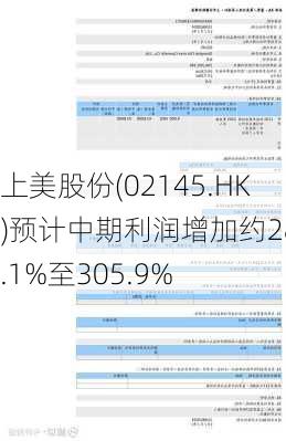 上美股份(02145.HK)预计中期利润增加约286.1%至305.9%