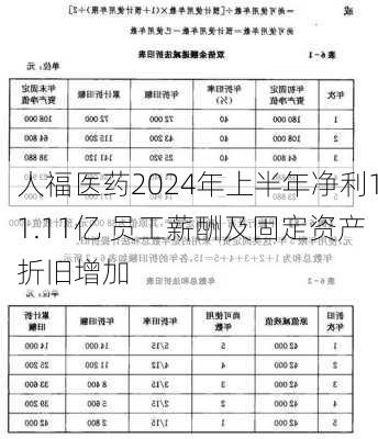 人福医药2024年上半年净利11.11亿 员工薪酬及固定资产折旧增加