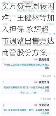 买方资金周转困难，王健林等加入担保 永辉超市调整出售万达商管股份方案