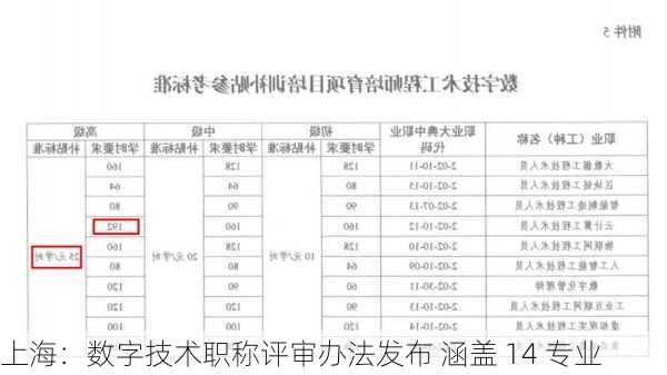 上海：数字技术职称评审办法发布 涵盖 14 专业