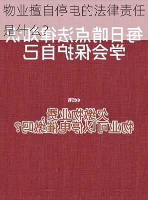 物业擅自停电的法律责任是什么？