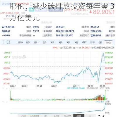 耶伦：减少碳排放投资每年需 3 万亿美元