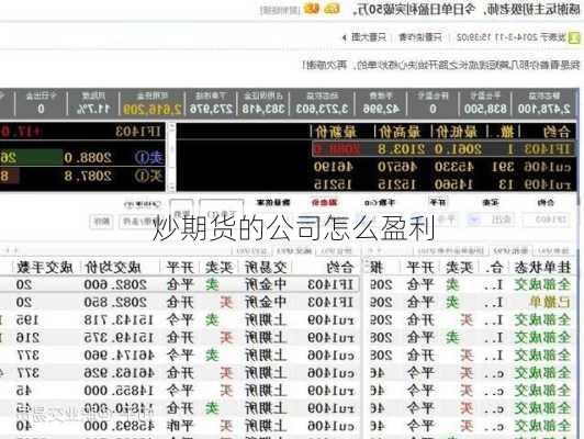 炒期货的公司怎么盈利