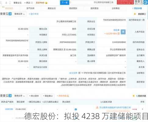 德宏股份：拟投 4238 万建储能项目