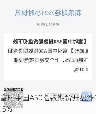 富时中国A50指数期货开盘涨0.5%