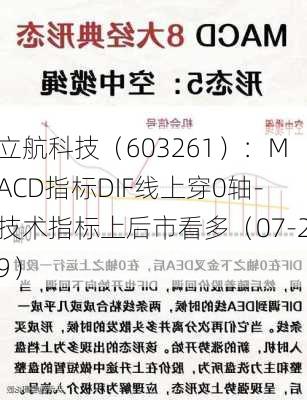 立航科技（603261）：MACD指标DIF线上穿0轴-技术指标上后市看多（07-29）