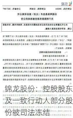 锦龙股份：控股股东及一致行动人部分股份被司法冻结